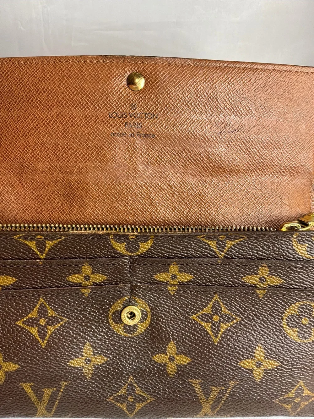Louis Vuitton Monogram Canvas Trifold Wallet in Brown and Gold
